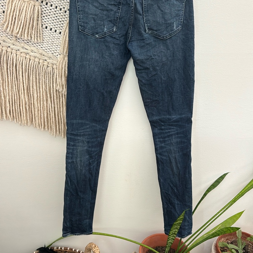AGOLDE Dark Wash Distressed Skinny Jeans - Picture 10 of 13